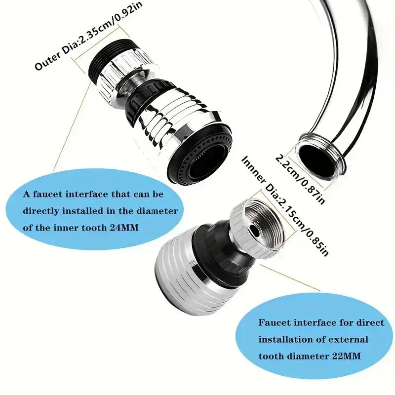 1x 360° Rotating Water Faucet Aerator Diffuser Faucet Nozzle Filter Adapter - image 8 | Free standard UK delivery included | Discount Quality Products