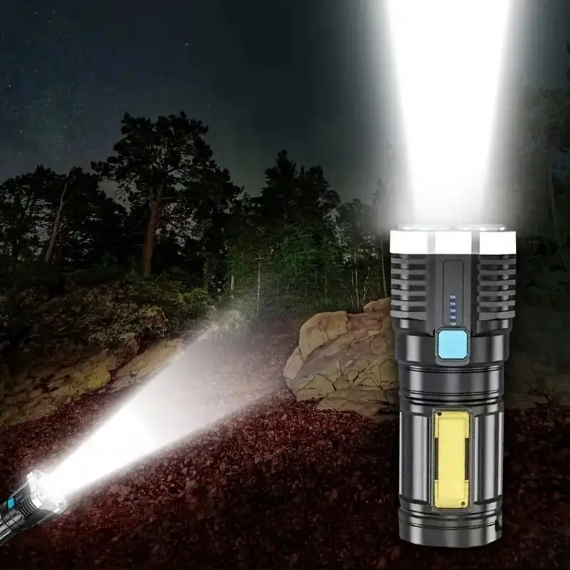 LED Flashlight 4X LED Torch, USB Rechargeable, Outdoor Camping Emergency Lantern - image 4 | Free standard UK delivery included | Discount Quality Products