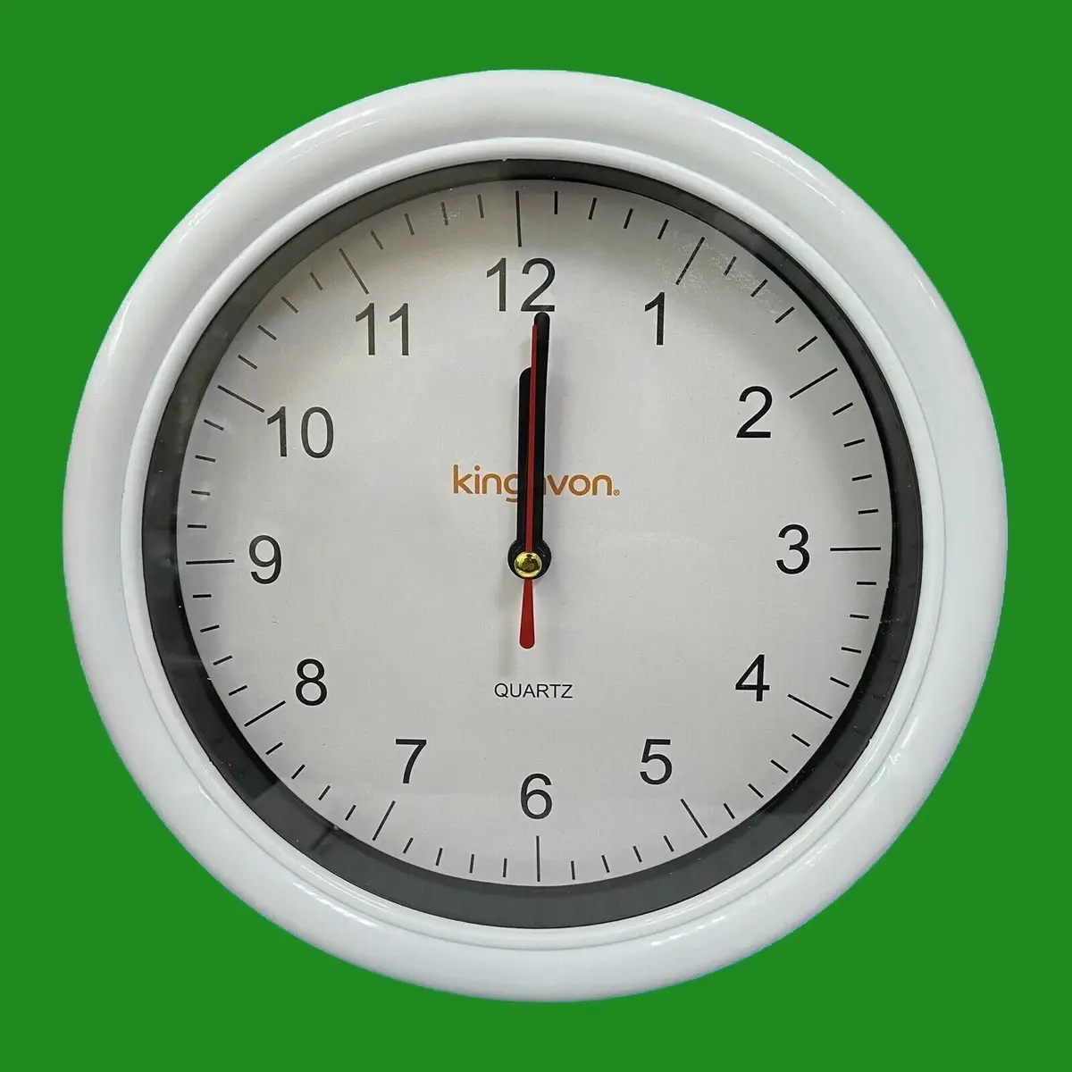 4x 20cm Round White Wall Clock Modern, Home Office Bedroom Kitchen, Time, Quartz
