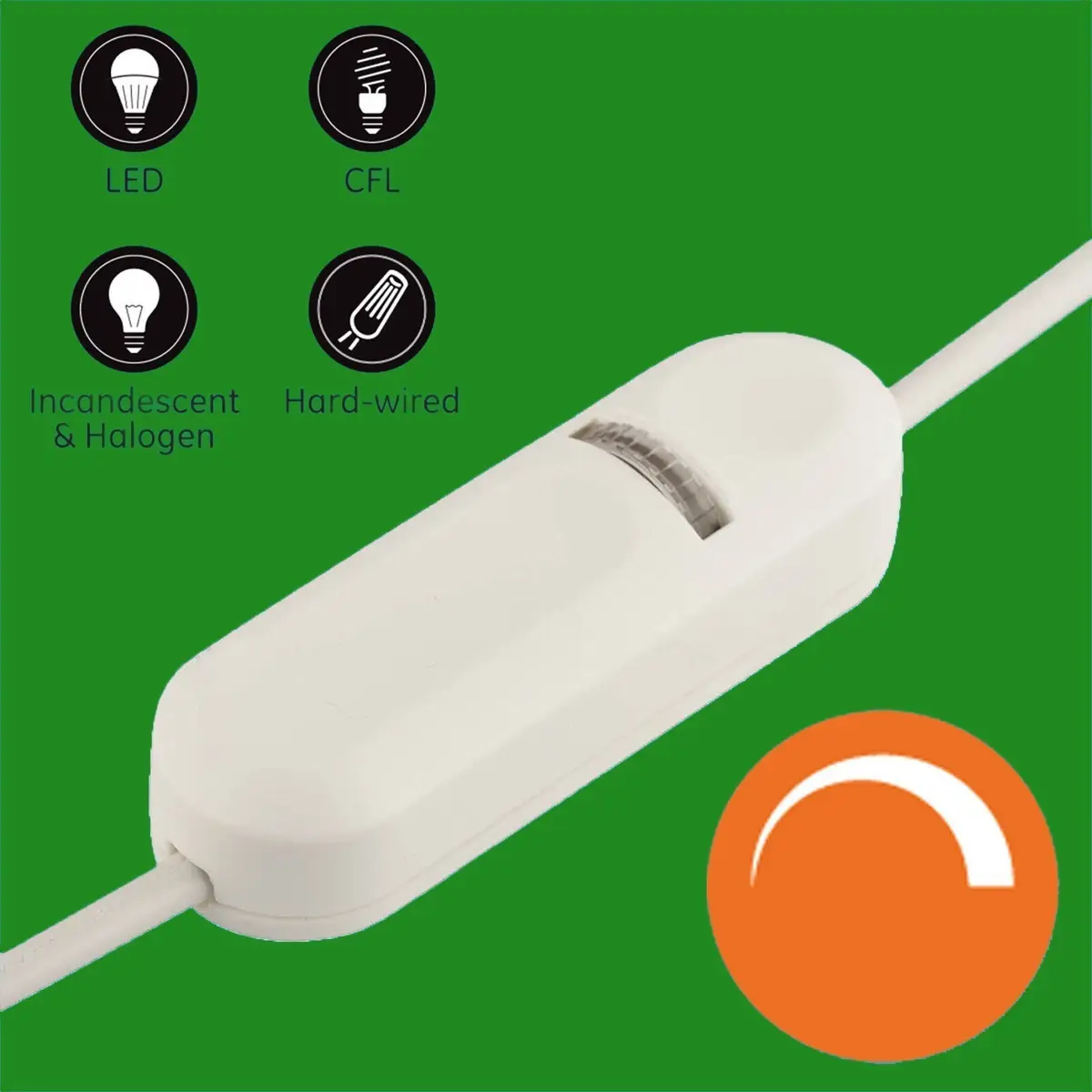 Universal White In line Lighting Lamp Dimmer Switch 4W-150W Incandescent LED CFL