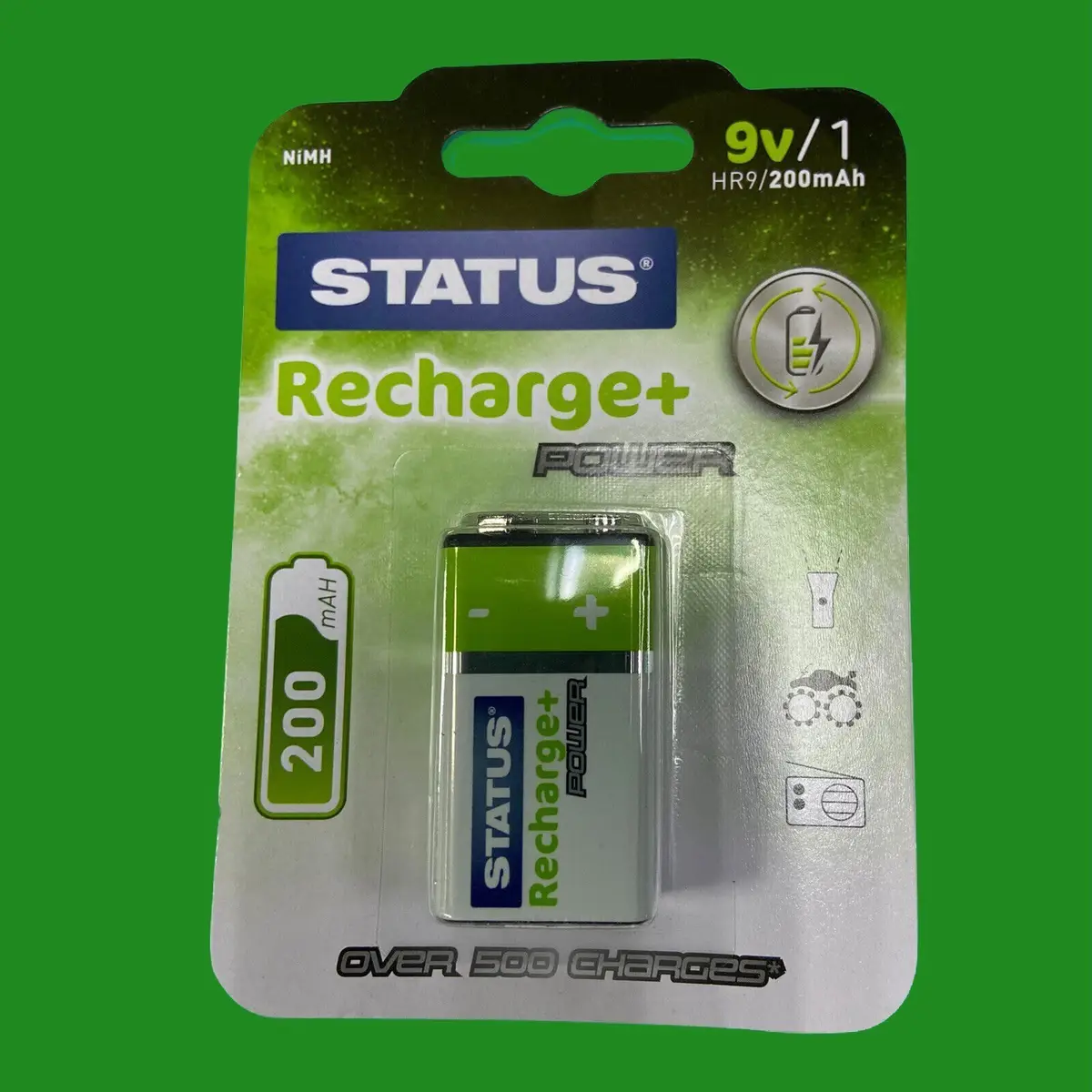 4x 9v Rechargeable NiMH Batteries, HR9, 200mAh, Ni-Mh