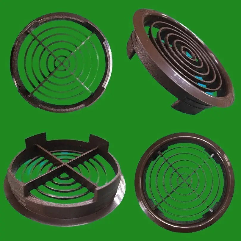 4x Brown Vivarium Reptile Push Fit Round Air Vents, 80mm, 70mm Hole, Ventilation