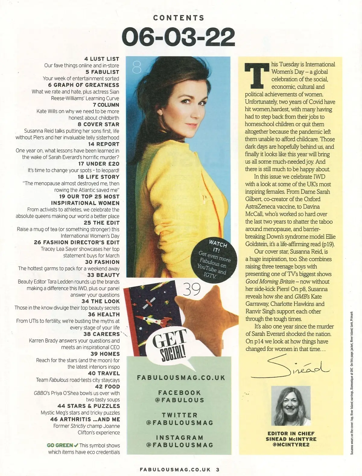 Fabulous Magazine: Susanna Reid, Sian Reese Williams, Joanne Clifton, 6.3.22 - image 2 | Free standard UK delivery included | Discount Quality Products