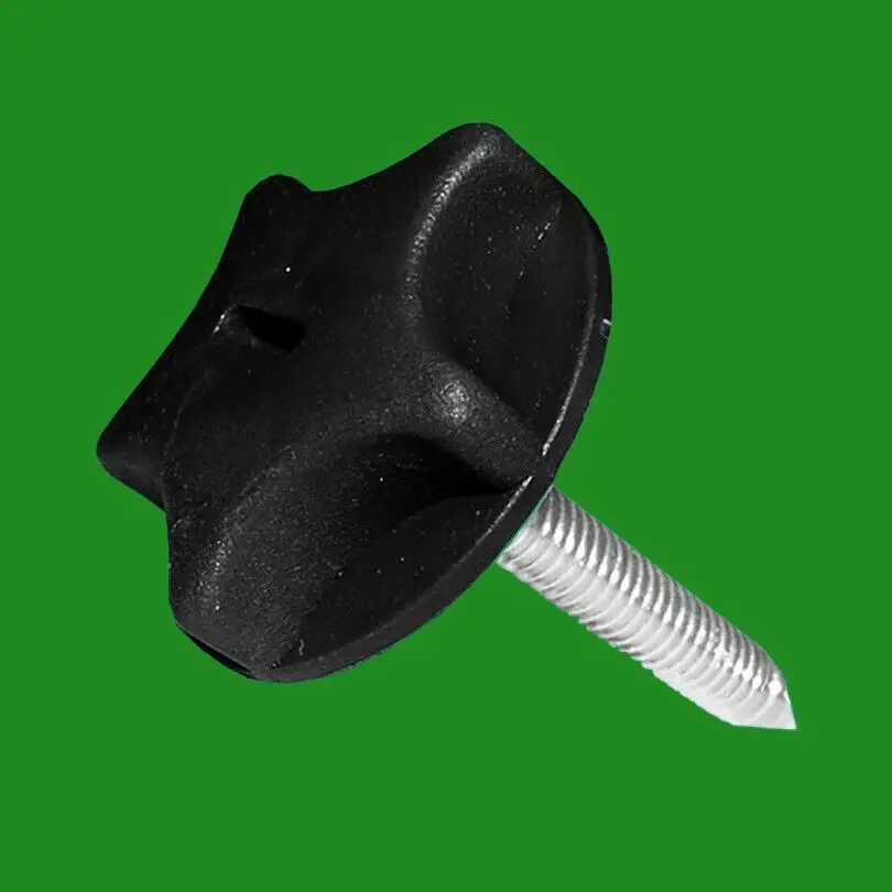 4x M8 x 25mm Black Cone-point Star-shaped Headboard Bolt for Beds with Washer