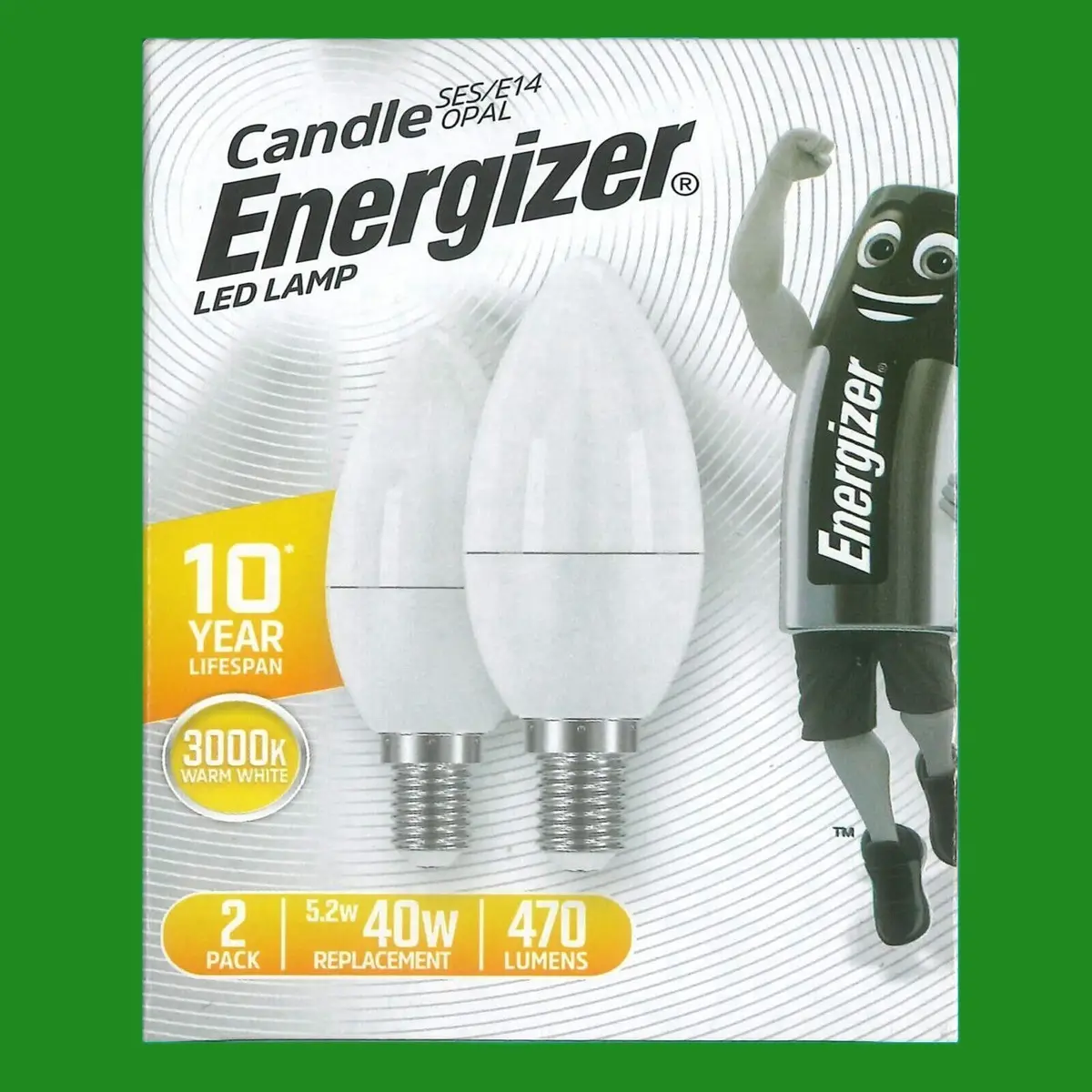 4x 5.2W (=40W) LED Candle 3000K SES Warm White Opal E14 Small Screw Light Bulb - image 3 | Free standard UK delivery included | Discount Quality Products