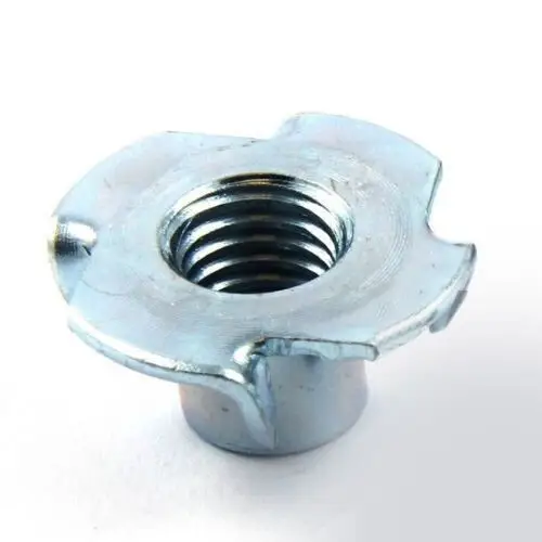 100x M12 Captive T Nuts Pronged Insert Blind Tee Nut,  Fixing in Wood BZP Steel