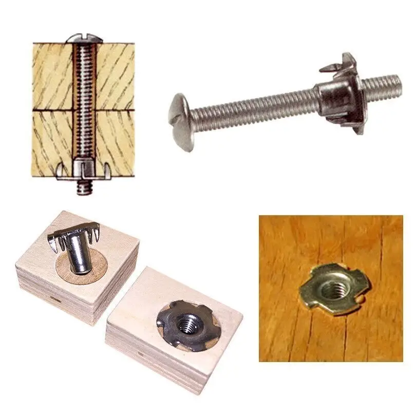 100x M12 Captive T Nuts Pronged Insert Blind Tee Nut,  Fixing in Wood BZP Steel - image 2 | Free standard UK delivery included | Discount Quality Products