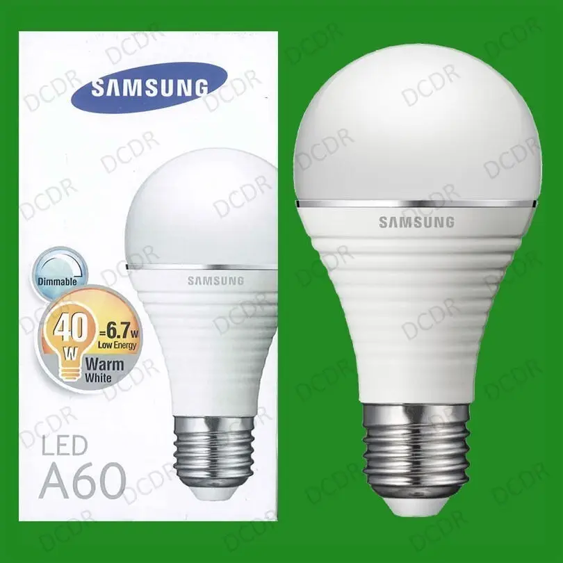 4x 6.7W (=40W) Samsung Dimmable LED Ultra Low Energy GLS Light Bulbs ES E27 Lamp