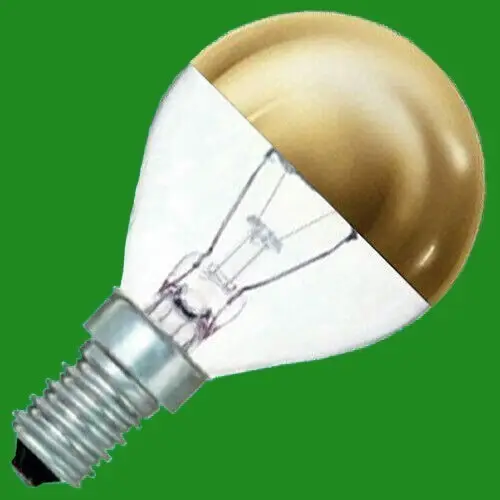 8x 40W Crown Gold Top Reflector Dimmable Golf Light Bulb, SES, E14, Small Edison
