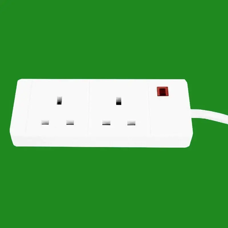 6m White 2 Way Extension Lead Cable 13A 3 Pin UK Socket With Neon Light - image 3 | Free standard UK delivery included | Discount Quality Products