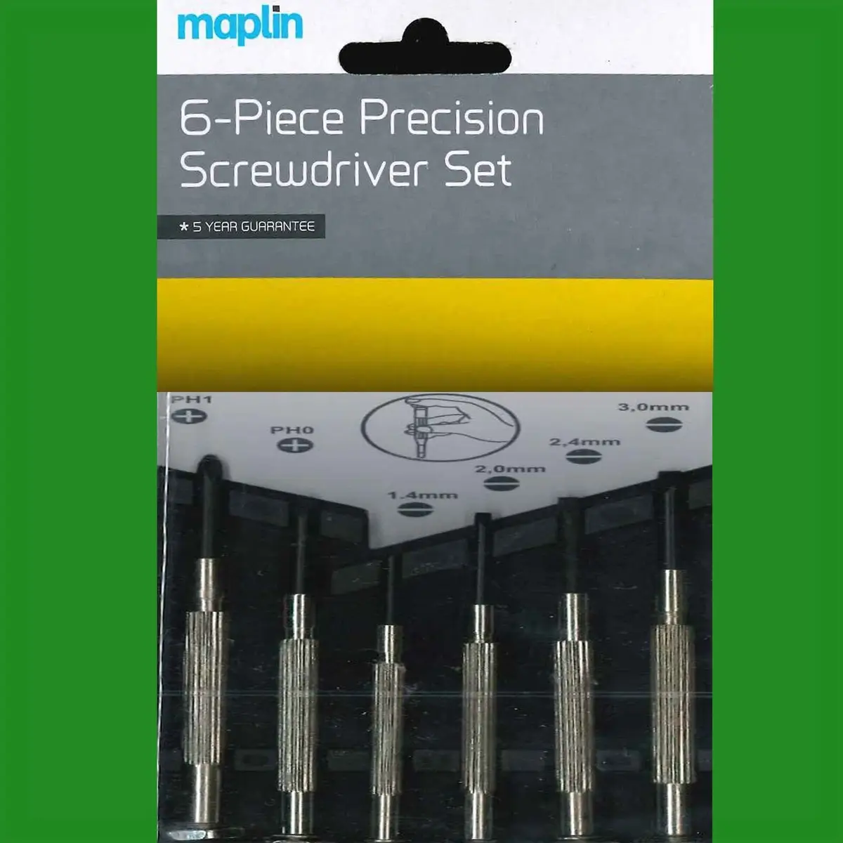 6 Piece Precision Screwdriver Tool Set, 2 Phillip 4 Standard Slotted