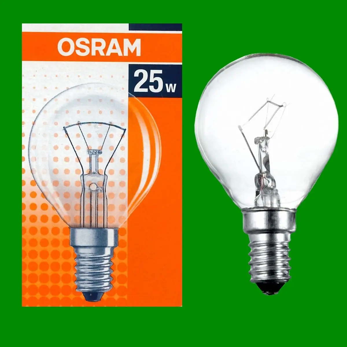 50x 25W Osram Incandescent Filament Clear Golf Dimmable Light Bulb E14 SES