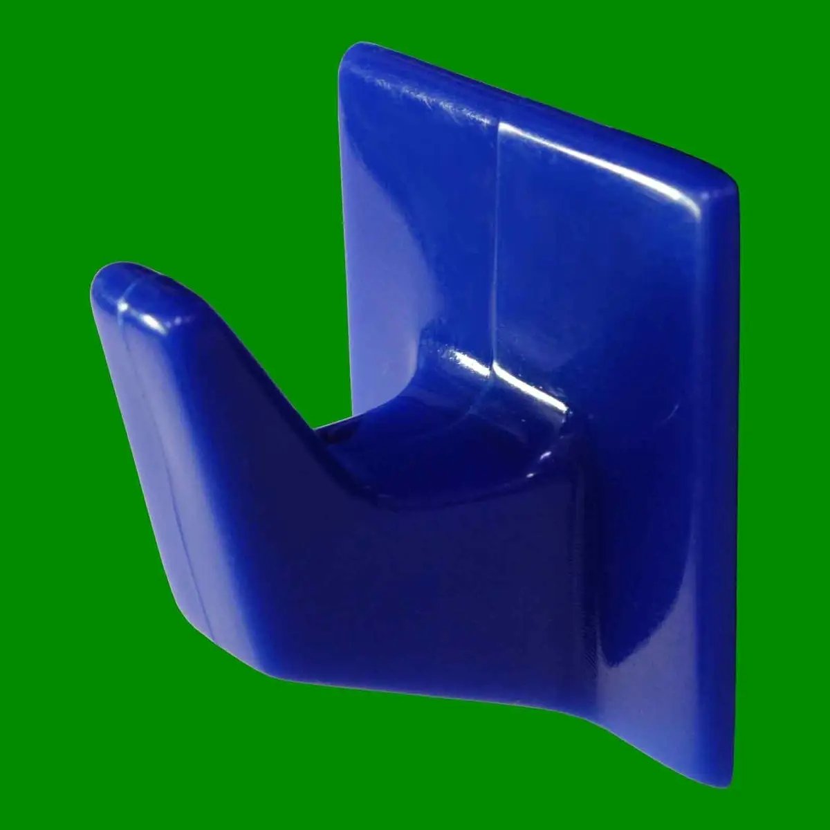 10x Small 30mm Blue Plastic Self Adhesive Stick-On Hanging Square Wall Hooks