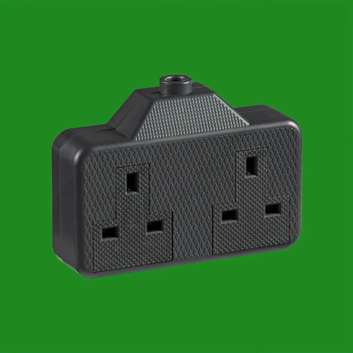 2x 2 Gang Heavy Duty Durable Black Mains Plug Extension Socket 13A 3 Core