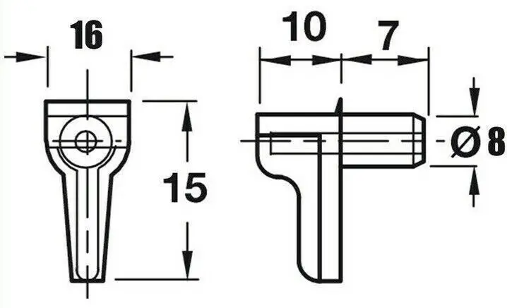 12x 8mm Push In White Plastic Shelf Support Pegs Studs, Kitchen Cabinets - image 2 | Free standard UK delivery included | Discount Quality Products