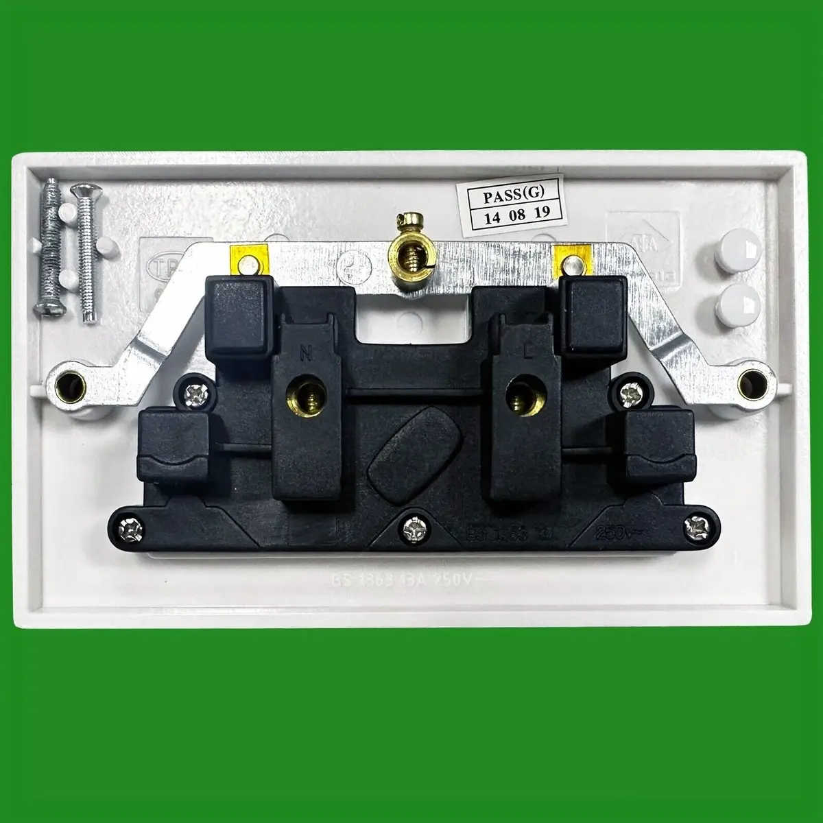 2x 2 Gang, White Unswitched 13A Double Mains UK 3 pin Wall Power Socket Outlet - image 2 | Free standard UK delivery included | Discount Quality Products