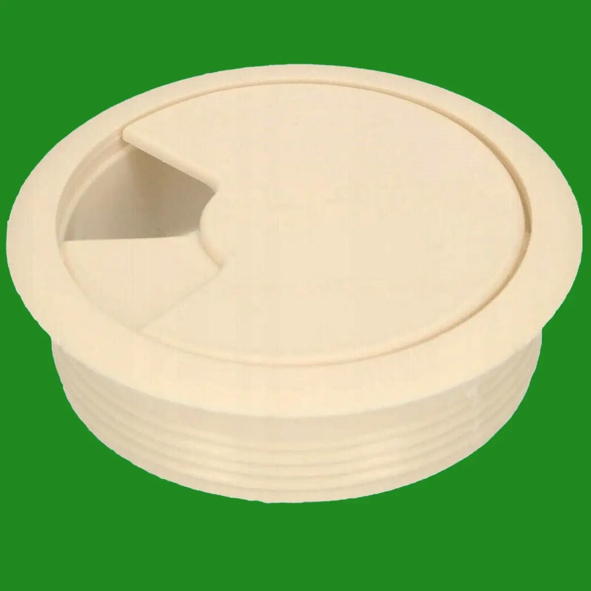 25x Vanilla 60mm Computer Desk Plastic Cable Grommet, Surface Wire Hole Cover - image 3 | Free standard UK delivery included | Discount Quality Products