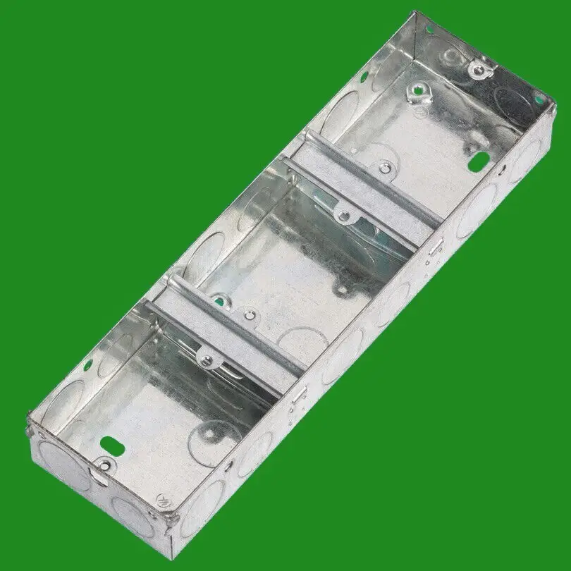 1x3 Combined 1-Gang 35mm Galvanised Steel Wall Recessed Sockets Installation Box