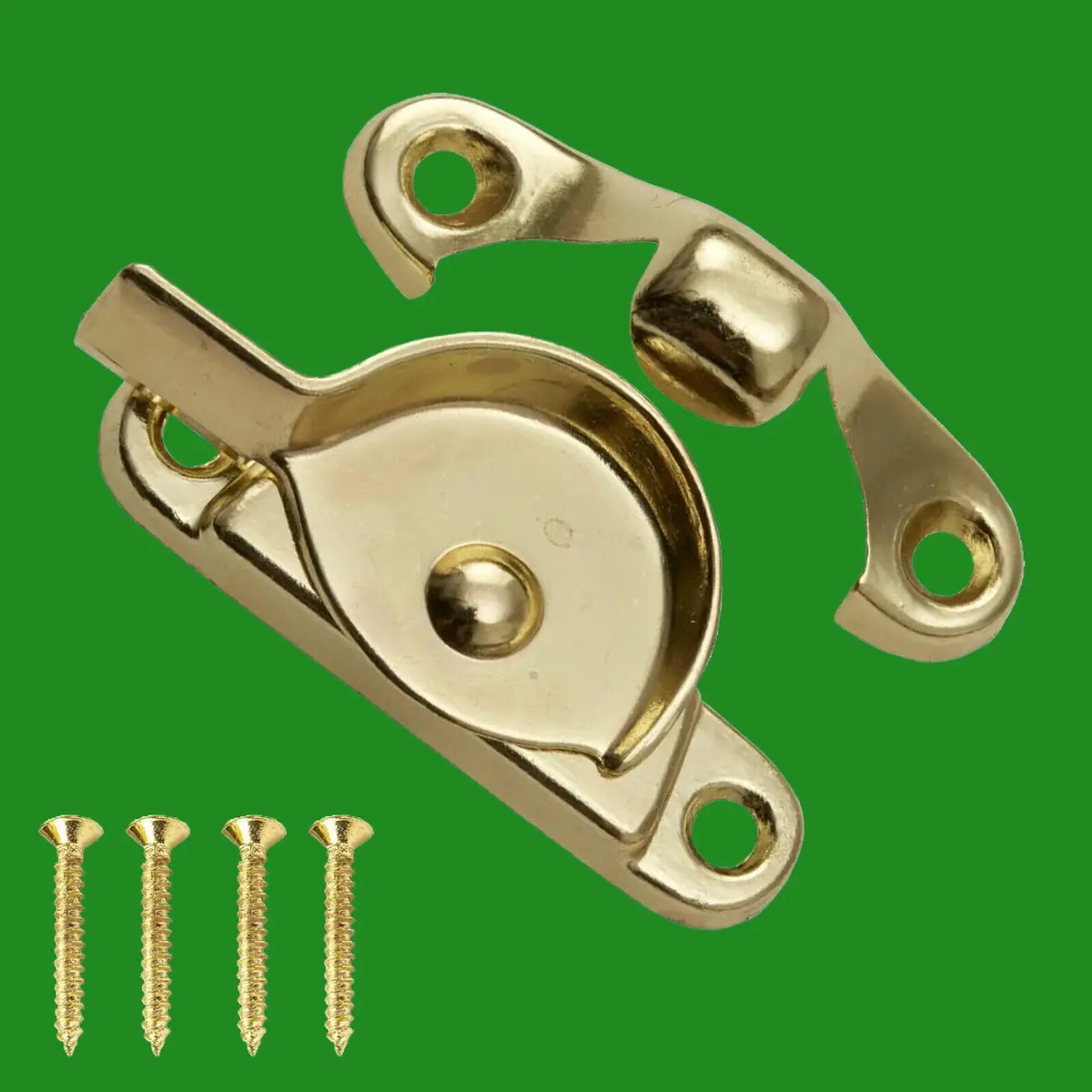 10x Fitch Sash Window Fastener Replacement, Diecast Electroplated Brass DC/EB