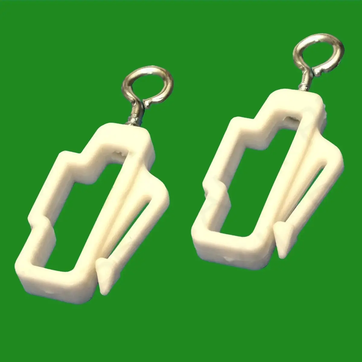 10x Plastic White Curtain Line End Rail Hooks, Track Stoppers, Glide Stop