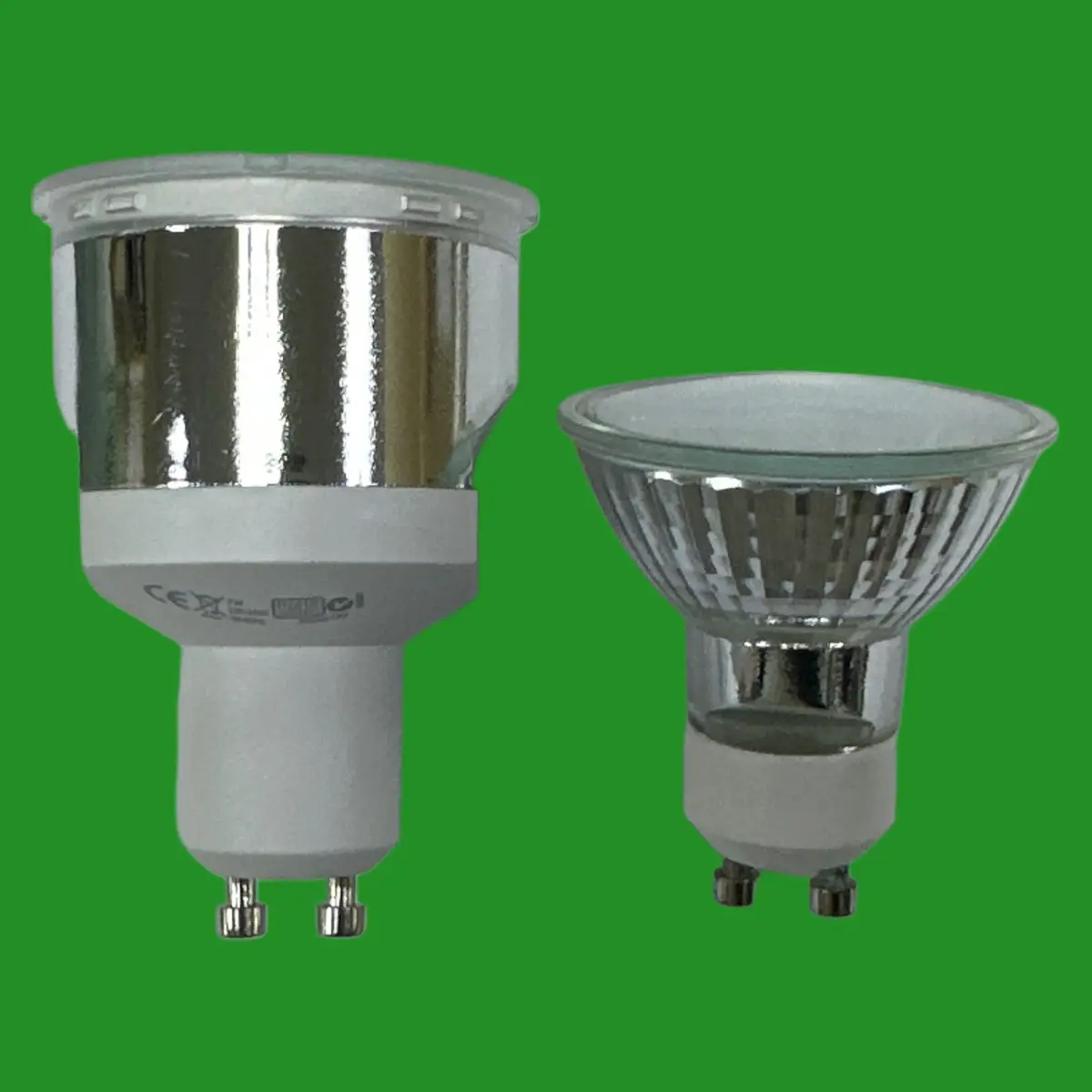 2x 7W (=40W) GU10 Omicron 75mm Long Barrel CFL Light Bulbs Low Energy Reflector