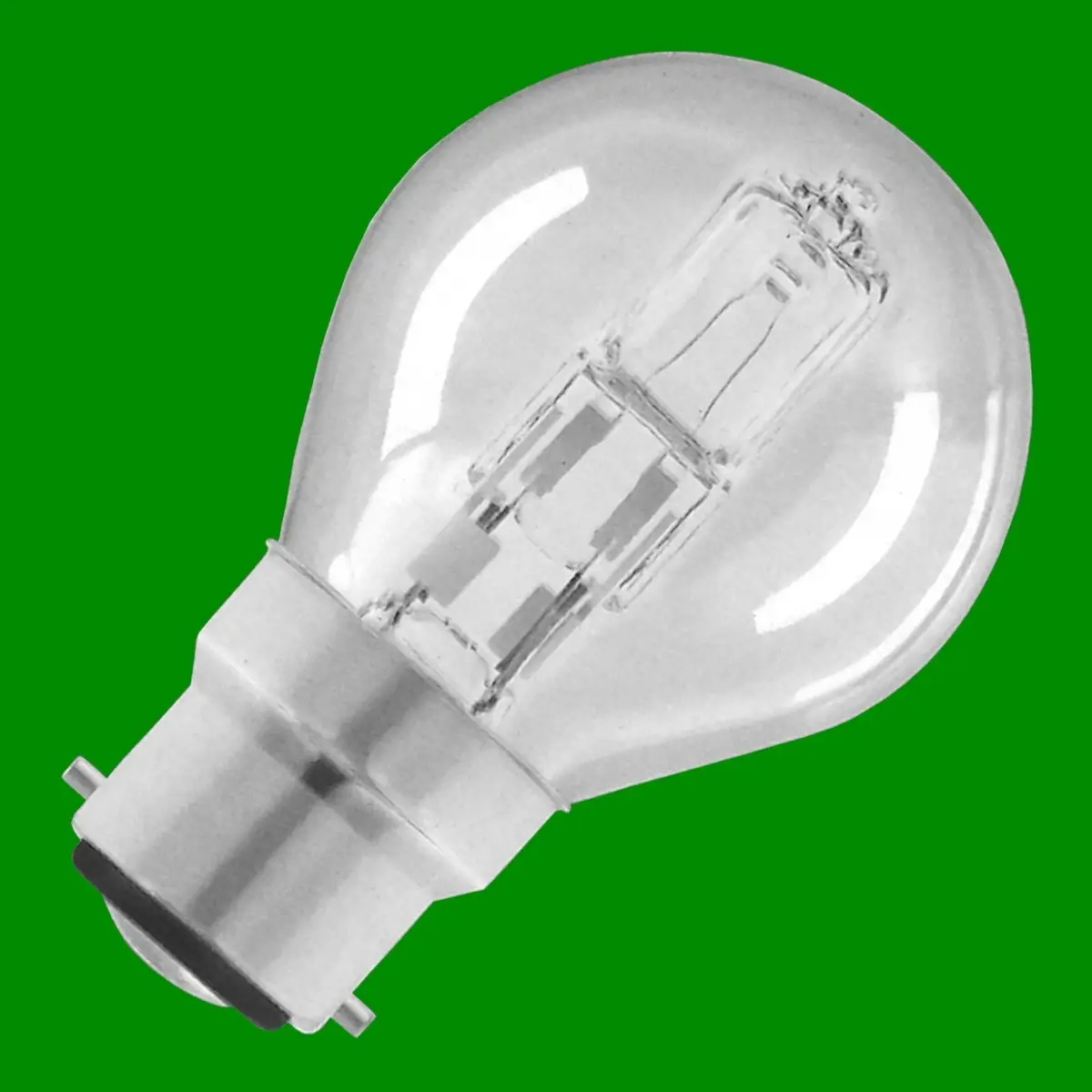 10x 20W (=25W) Clear Round Golf Eco Halogen Light Bulbs Bayonet Cap B22 BC