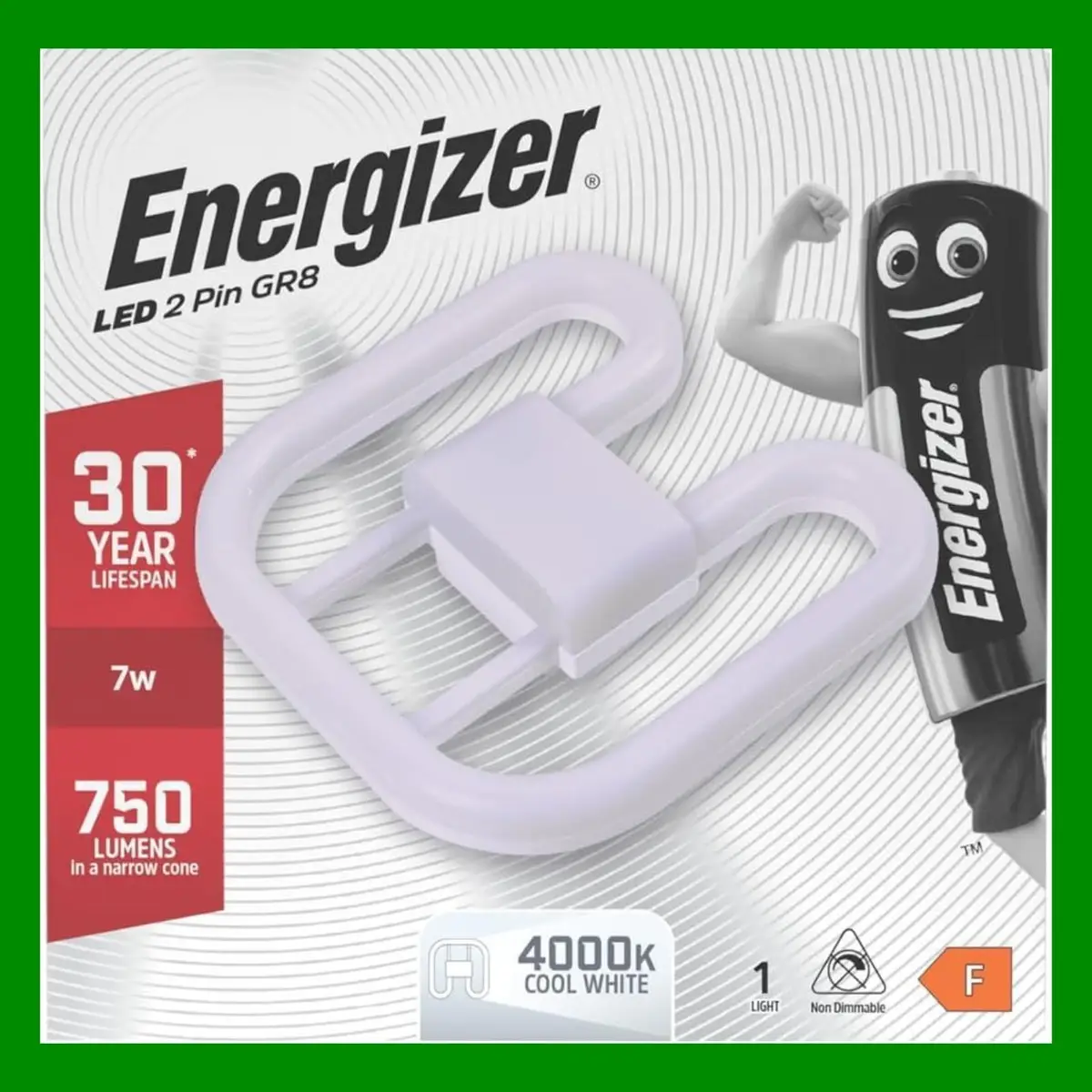 2x 7W (=16W Retrofit Replacement) LED GR8 2 pin 4000K 2D Light Bulb Double D