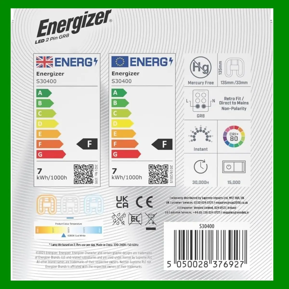 2x 7W (=16W Retrofit Replacement) LED GR8 2 pin 4000K 2D Light Bulb Double D - image 2 | Free standard UK delivery included | Discount Quality Products