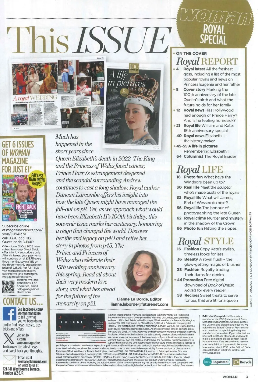 Woman Magazine Princess Kate & Prince William's 15th Anniversary, Queen, 12.2.26 - image 3 | Free standard UK delivery included | Discount Quality Products