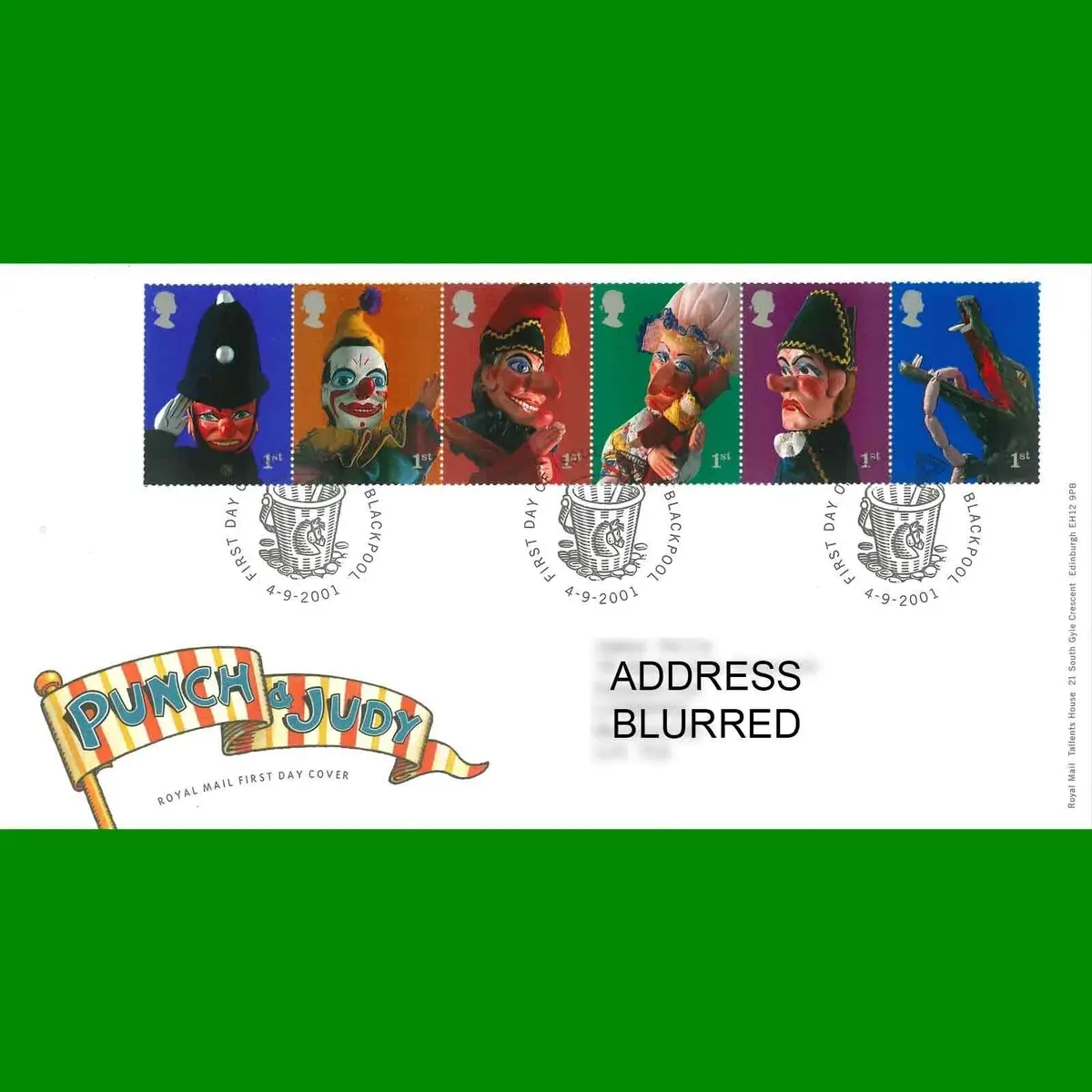 FDC Punch &amp; Judy Commemorative Royal Mail First Day Cover Stamps, 4.9.2001