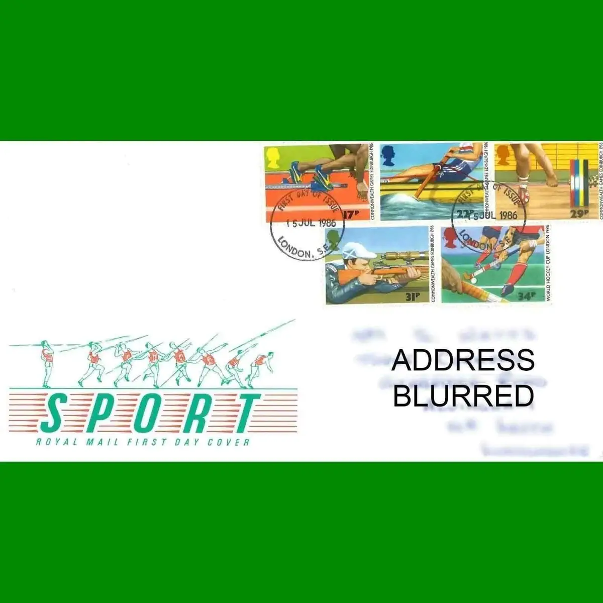 FDC Sport Commemorative Royal Mail First Day Cover Stamps, 15.7.1986