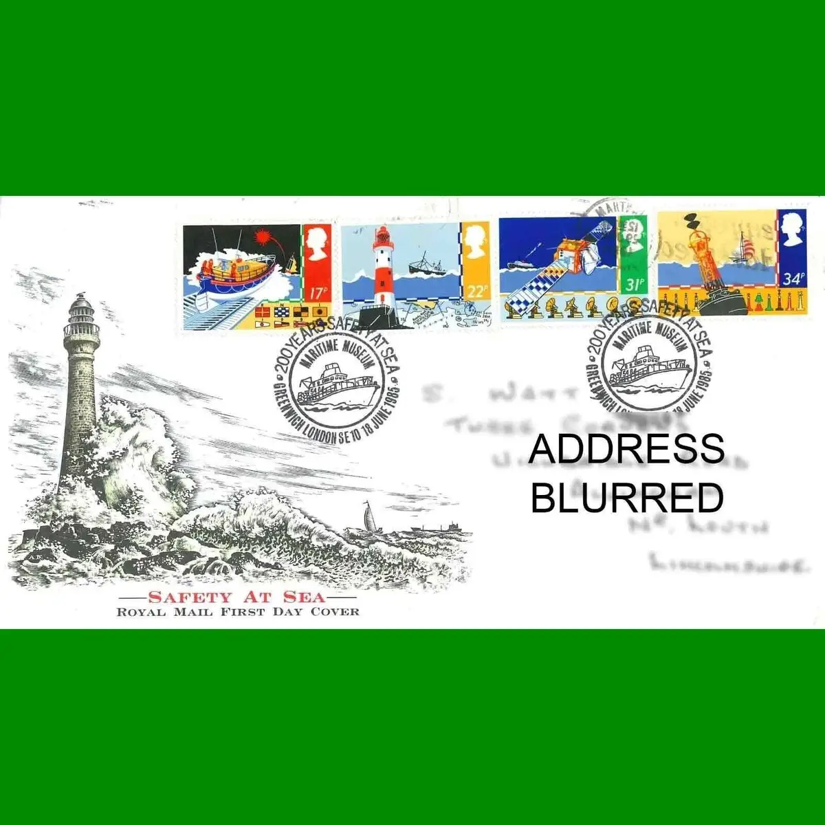 FDC Safety at Sea Commemorative Royal Mail First Day Cover, 18.6.1985