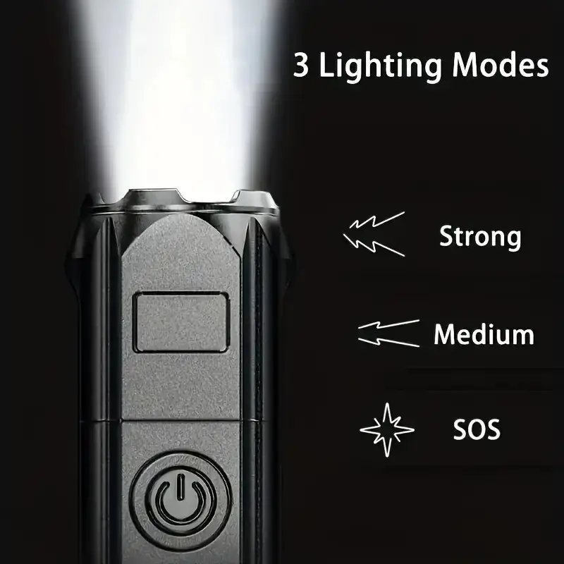 LED Flashlight Zoomable Torch USB Rechargeable, Outdoor Camping, Hiking & Indoor - image 2 | Free standard UK delivery included | Discount Quality Products