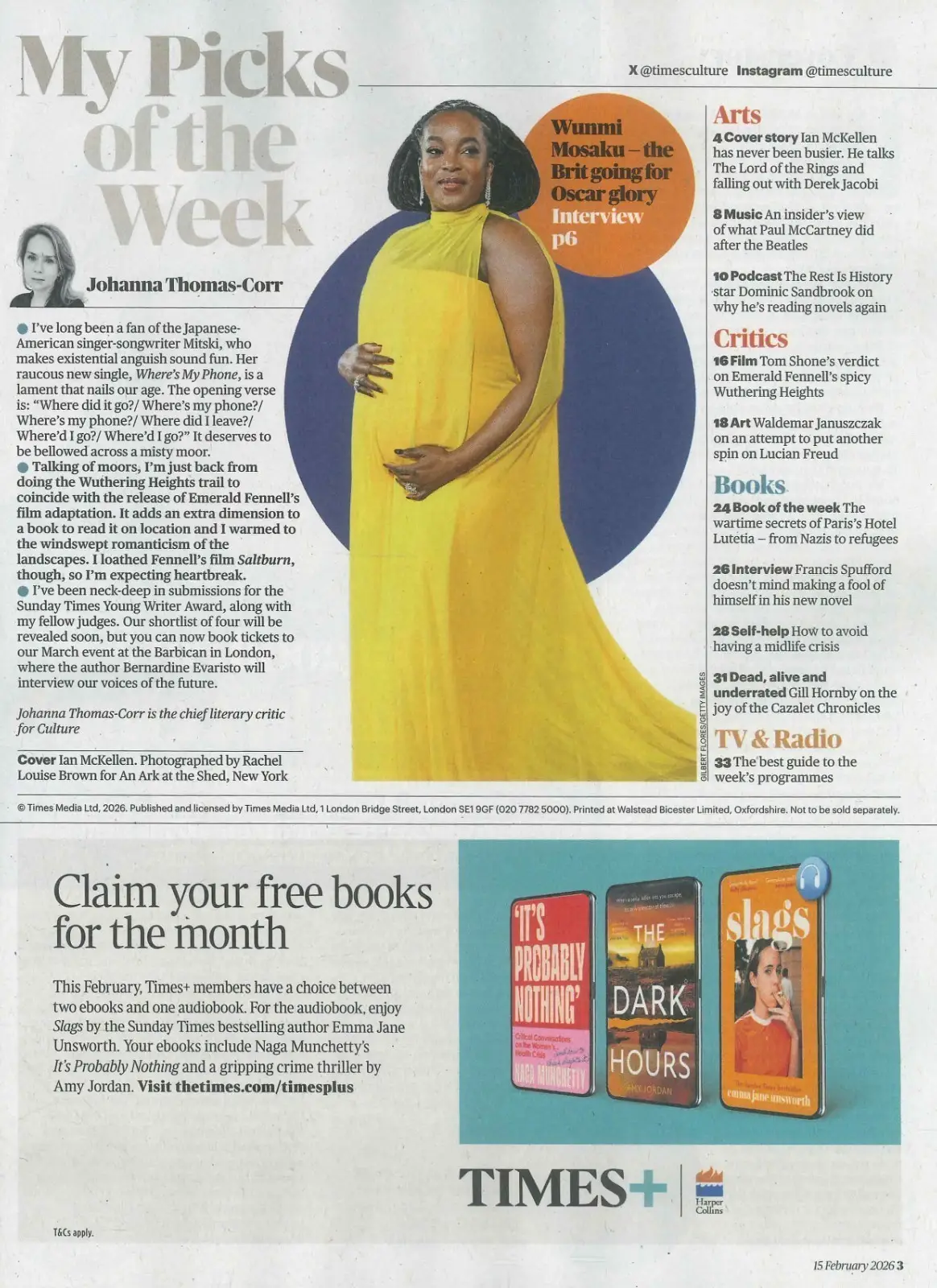 Sunday Times Culture Magazine: Ian McKellen, Wunmi Mosaku, P. McCartney, 15.2.26 - image 3 | Free standard UK delivery included | Discount Quality Products