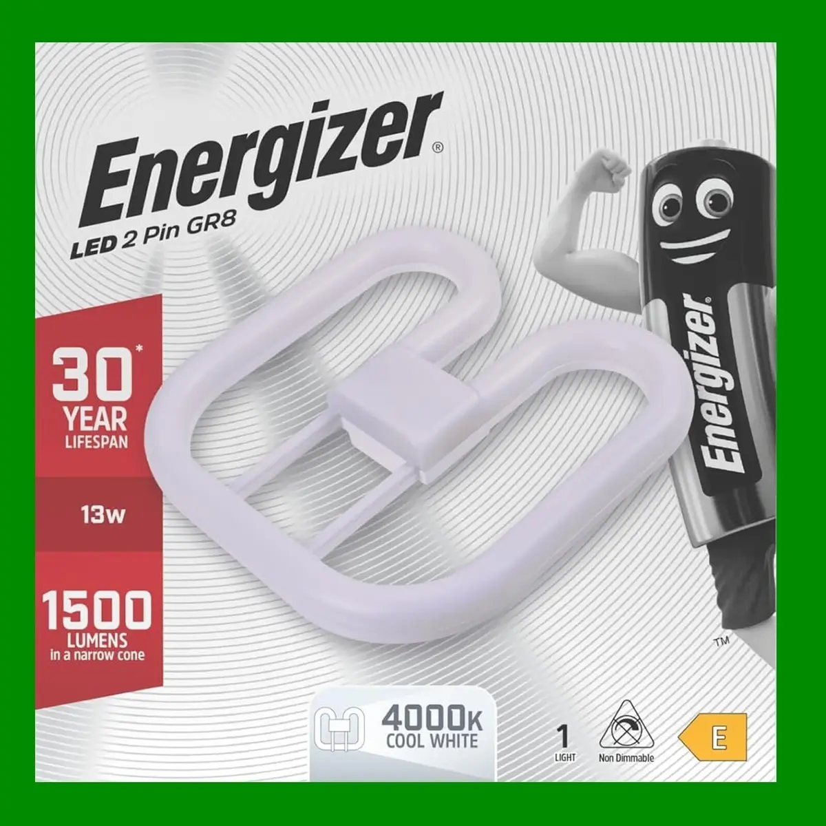 2x 13W (=28W Retrofit Replacement) LED GR8 2 pin 4000K 2D Light Bulb Double D