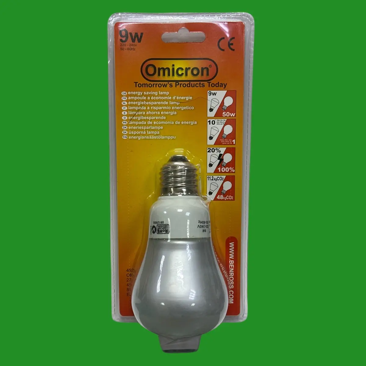 2x 9W (=50W) Omicron CFL R63 Low Energy Reflector Spot Light ES E27 Light Bulbs - image 5 | Free standard UK delivery included | Discount Quality Products