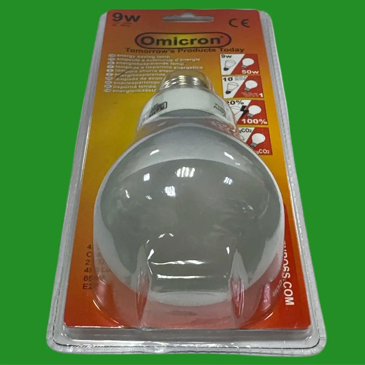 2x 9W (=50W) Omicron CFL R63 Low Energy Reflector Spot Light ES E27 Light Bulbs - image 4 | Free standard UK delivery included | Discount Quality Products