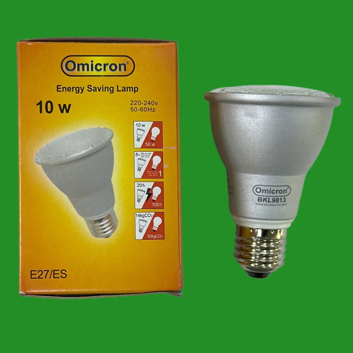 2x 10W (=50W) Omicron PAR20 CFL Low Energy Reflector Spot Light Bulb ES E27 Lamp
