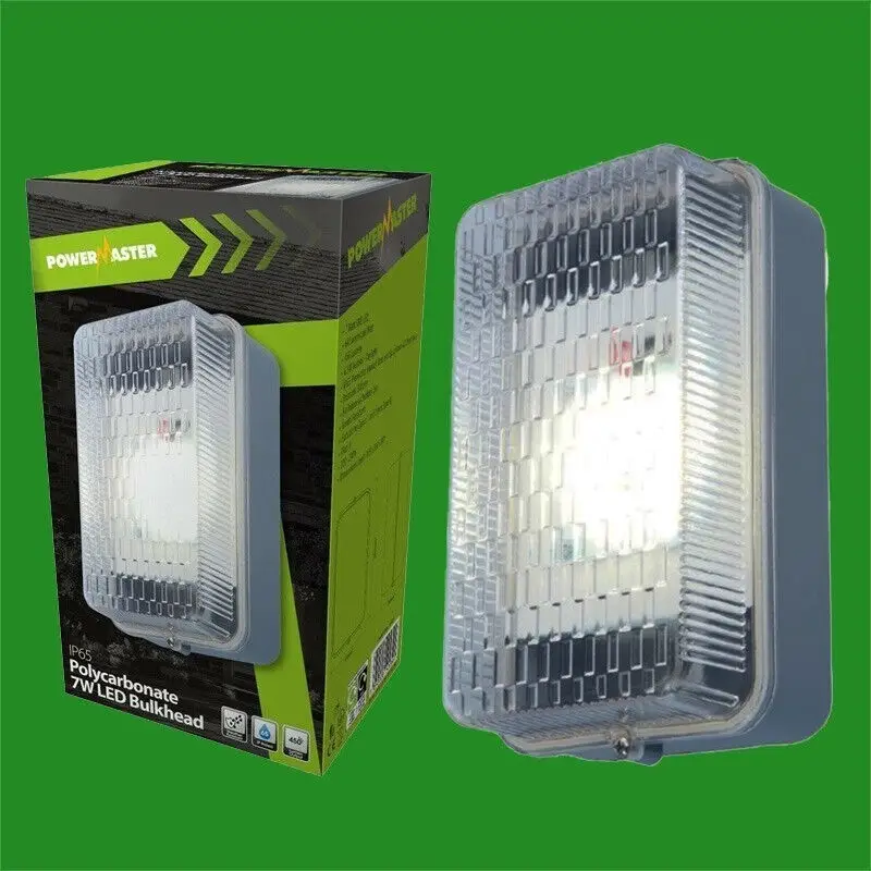Powermaster 7W LED Polycarbonate Bulkhead IP65 Weather Resistant 450 Lumens