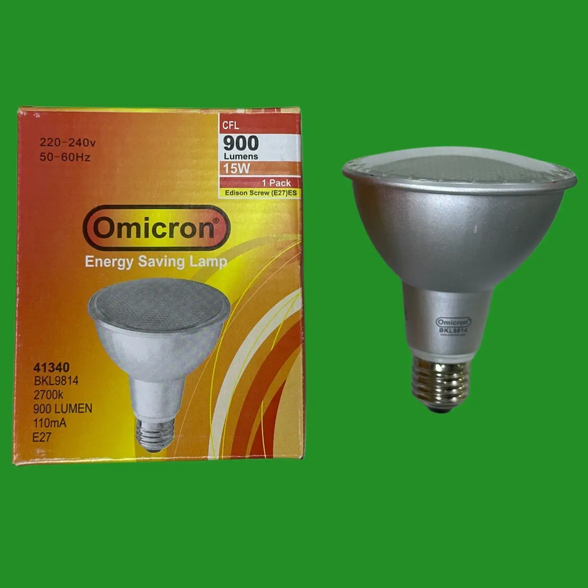 1x 15W =100W Omicron PAR30 R95 CFL Low Energy Reflector Spot Light Bulb ES E27
