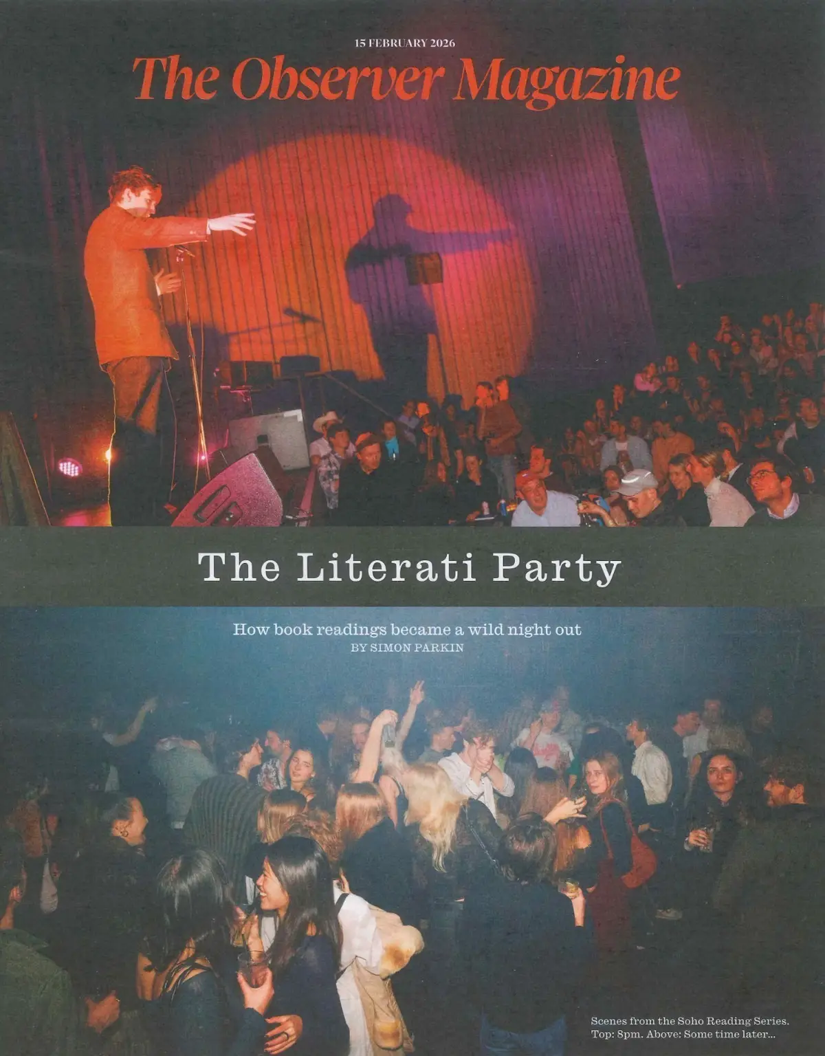 Observer Magazine: Literati Party, Dara Klein, Tomos Parry, Megan Nolan, 15.2.26