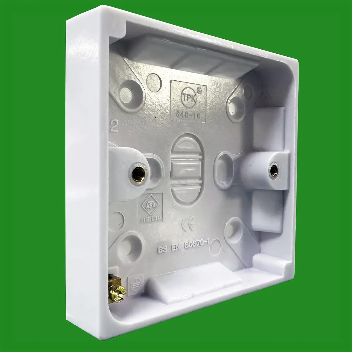 16mm Single 1 Gang Surface Mount Slim Pattress Back Box Wall Socket Light Switch