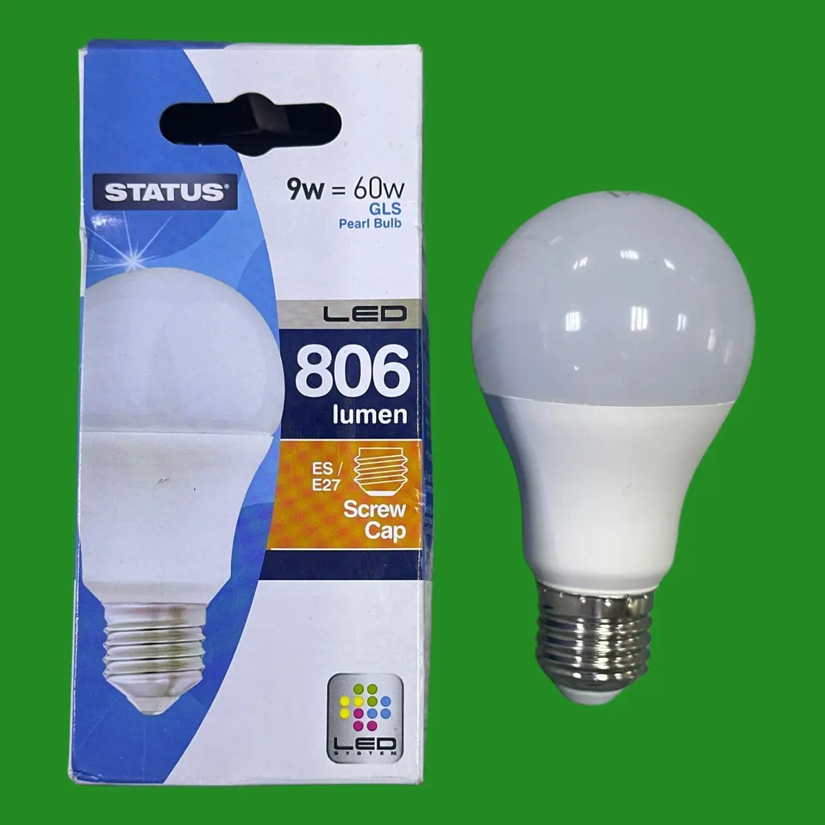 2x 9W (=60W) LED Pearl GLS Light Bulbs ES E27 Edison Screw Lamp 2700K Warm White