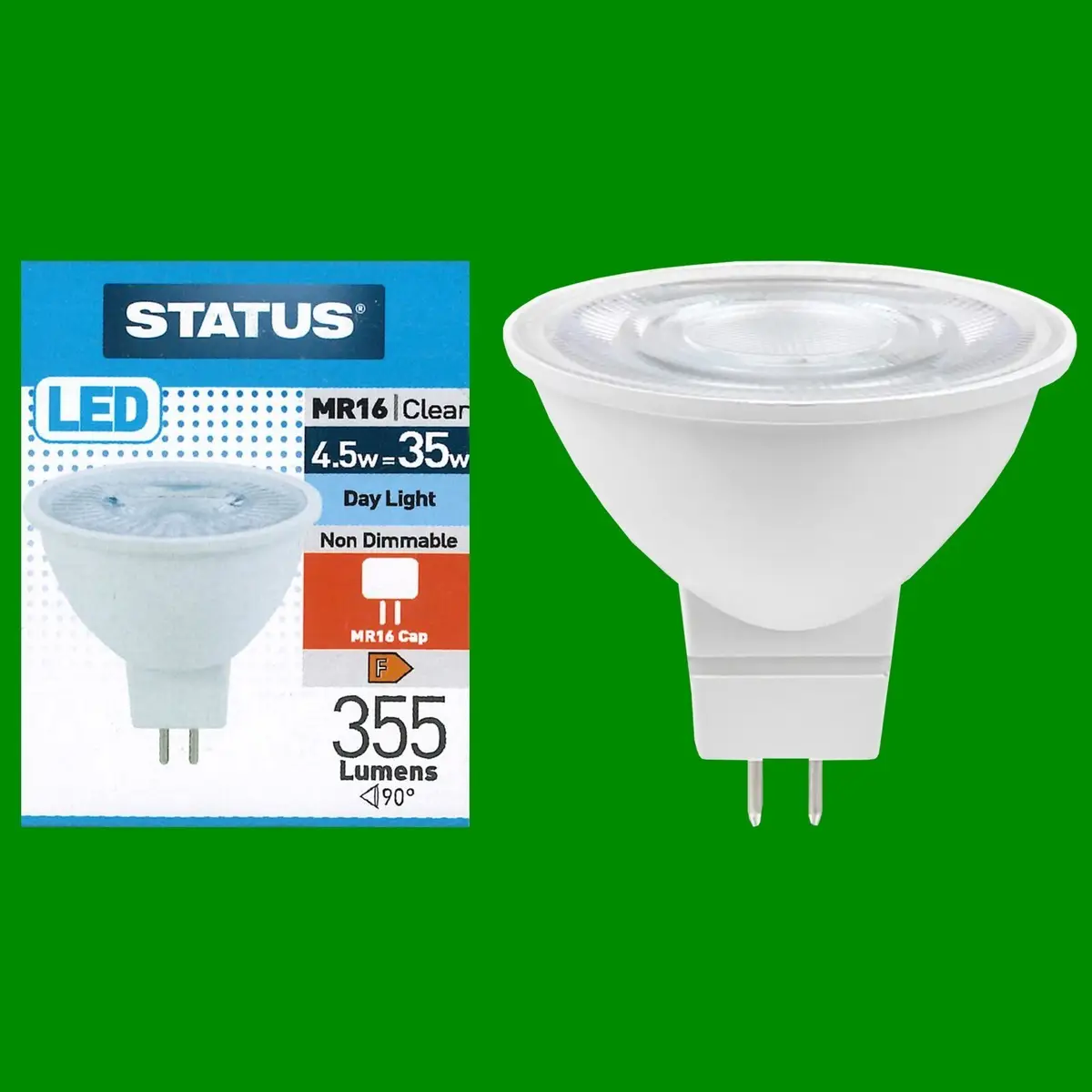 2x 4.5W (=35W) LED MR16, GU5.3, Daylight 6500K Reflector Spot Light Bulb Lamps