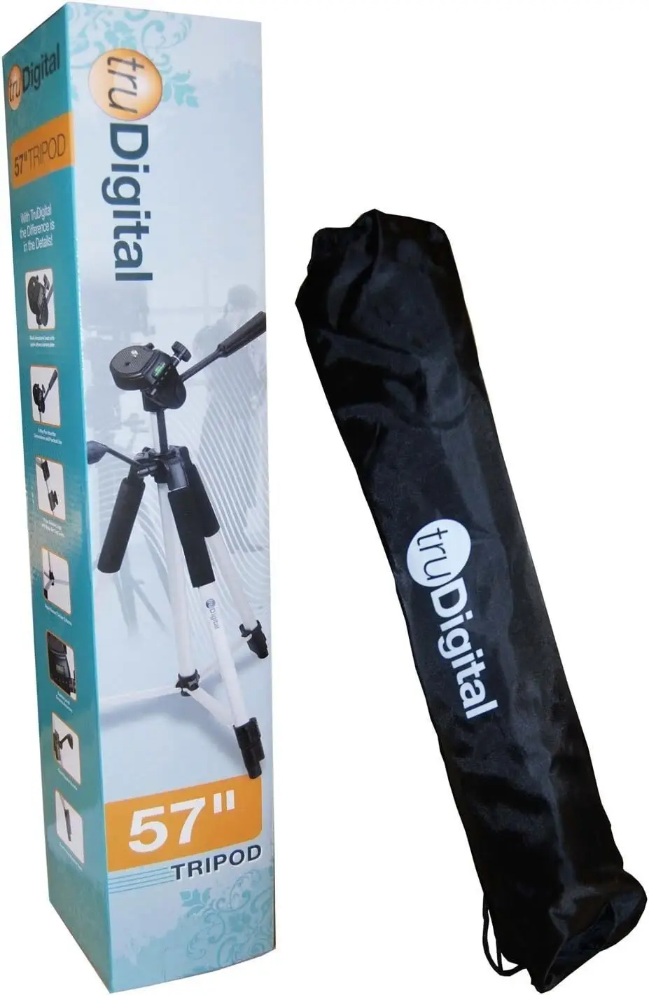 Tru Digital 57" Photography Camera Camcorder Tripod with Drawstring Bag TD-TRI57 - image 2 | Free standard UK delivery included | Discount Quality Products