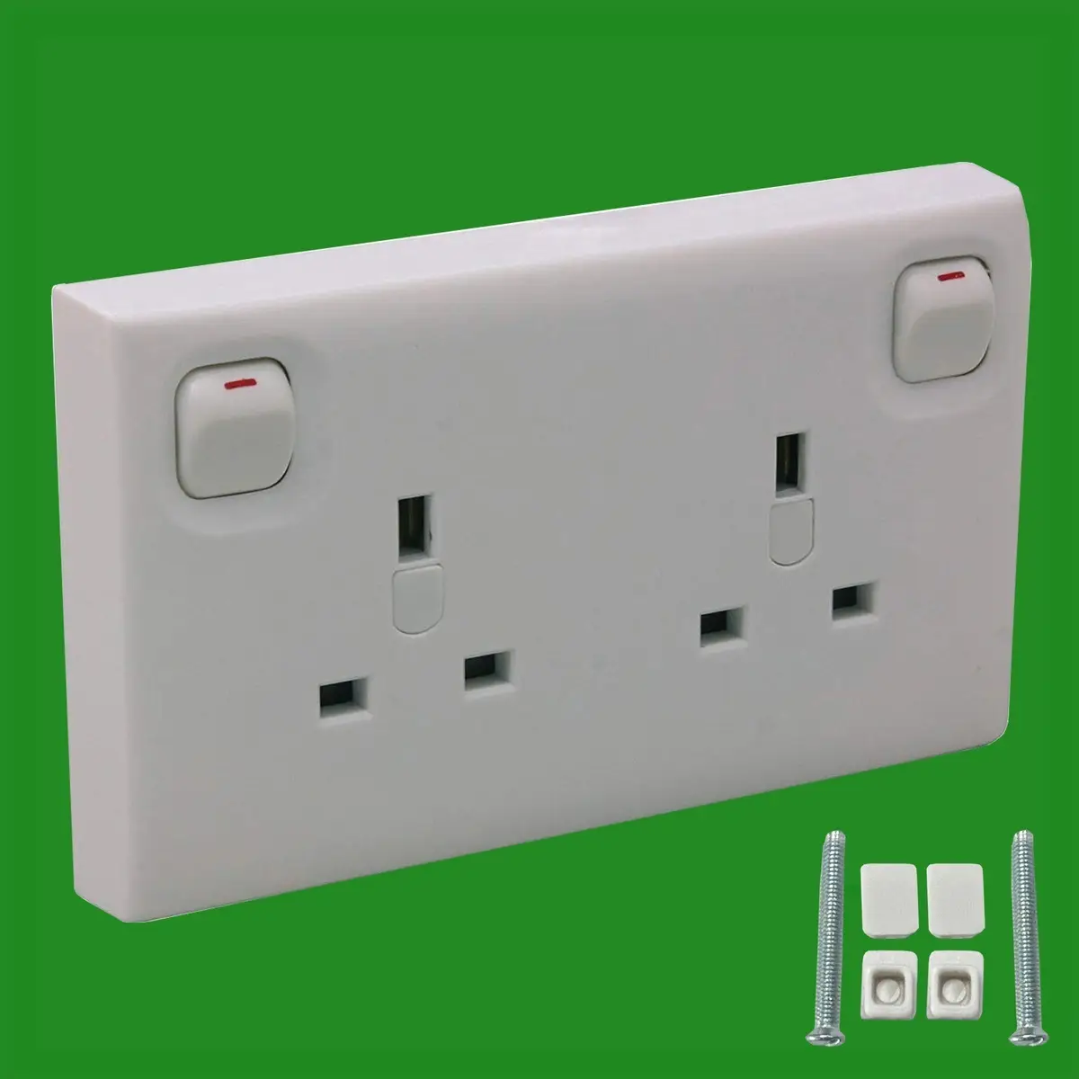 4x 1 To 2 Gang UK Mains Switch Wall Converter Socket Single - Double White 3 Pin