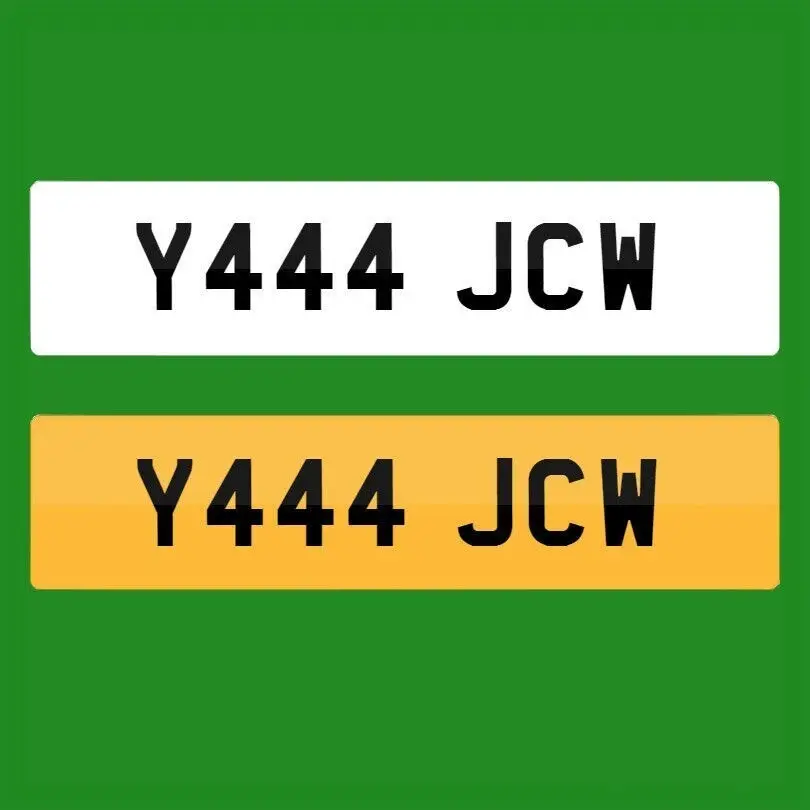 Y444 JCW Private Car Registration Number Personalise Cherished Reg Vehicle Plate - Free standard UK delivery included | Discount Quality Products