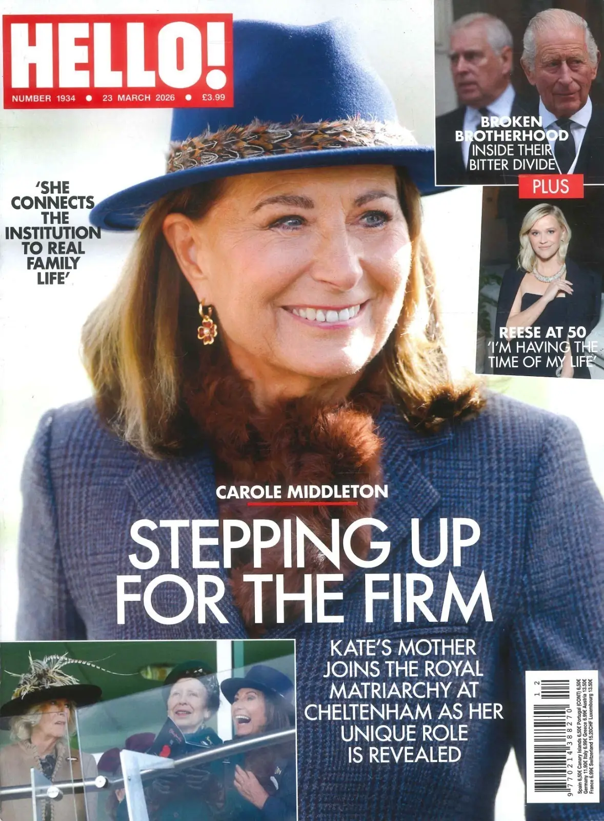HELLO! Magazine: Princess Kate's Mother Carole Middleton, King Charles, 23.3.26