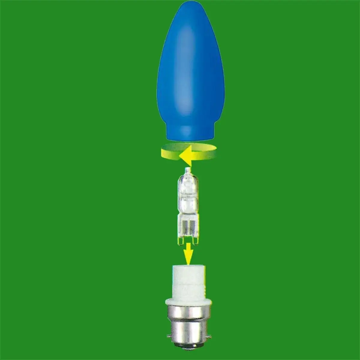 4x Blue Candle Glass Decorative Cover Fitting for G9 Halogen Light Bulb Adaptor - image 2 | Free standard UK delivery included | Discount Quality Products