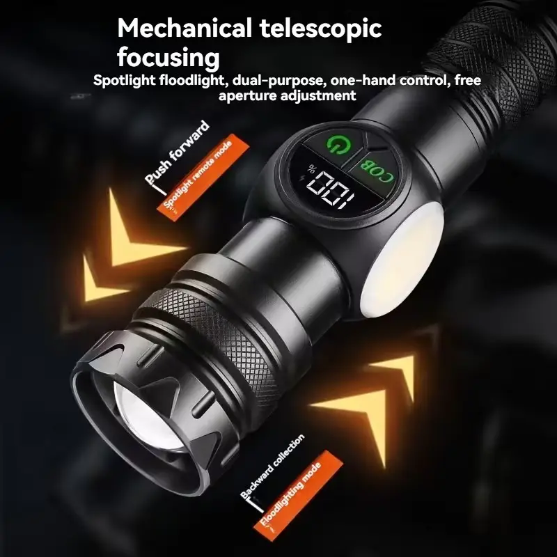 LED Flashlight Zoomable Torch USB Rechargeable, Indoor, Outdoor, Camping, Hiking - image 5 | Free standard UK delivery included | Discount Quality Products